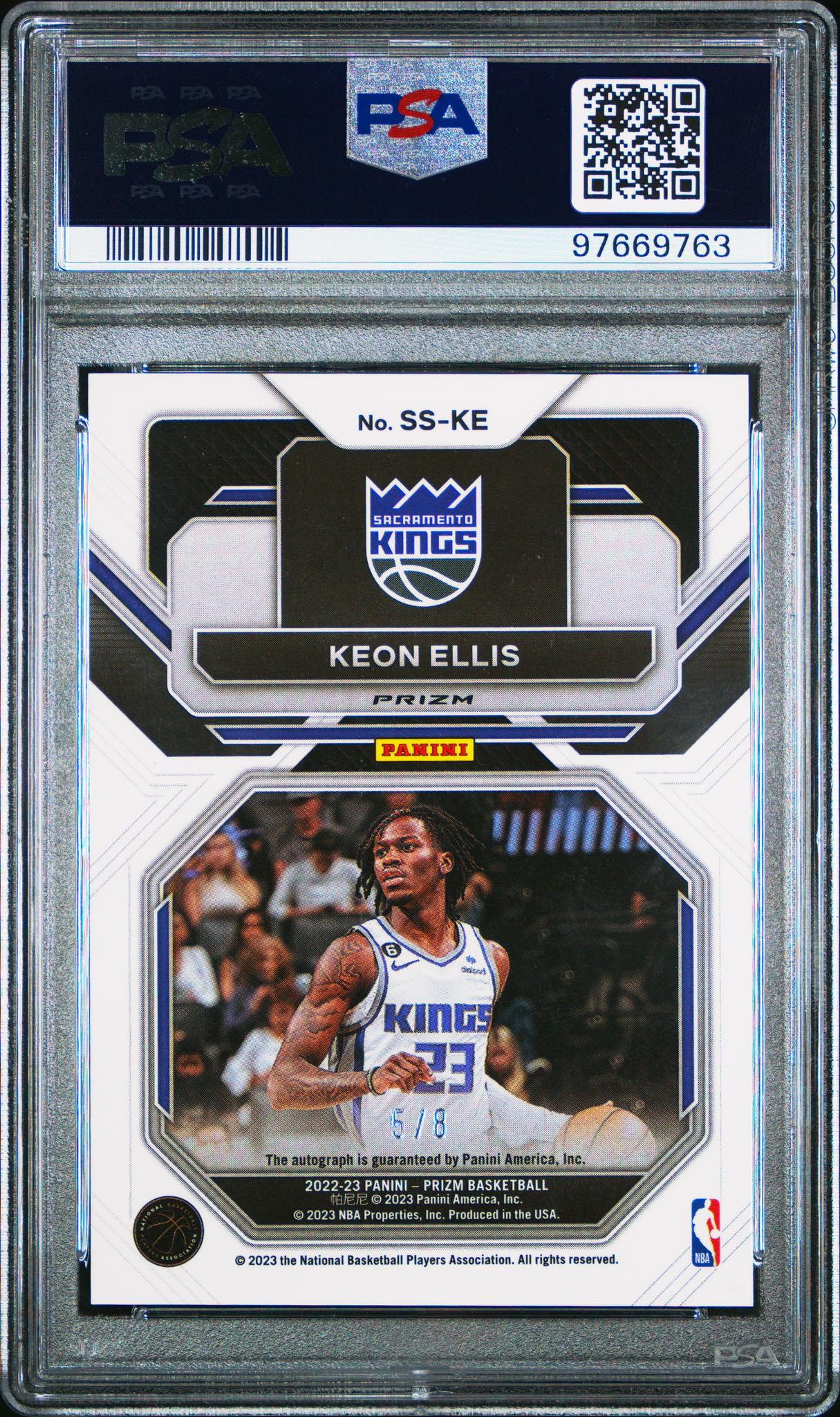 2022 Panini Prizm Sensational Signatures Sensational Sig-Green Choice Keon Ellis #SSKE /8 PSA 10 - Image 2