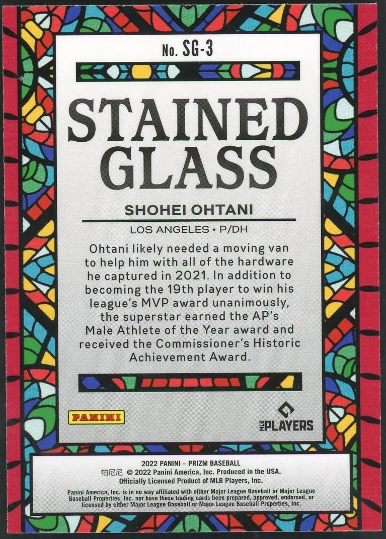 2022 Panini Prizm Shohei Ohtani Stained Glass - Image 2