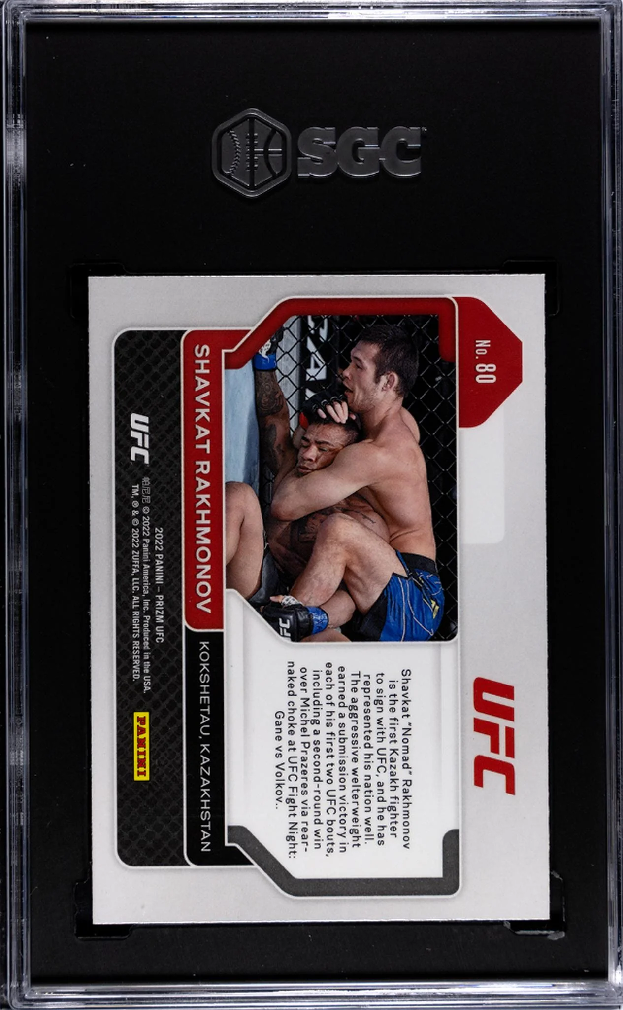 2022 Panini Prizm Ufc #80 Shavkat Rakhmonov SGC 9.5 - Image 2