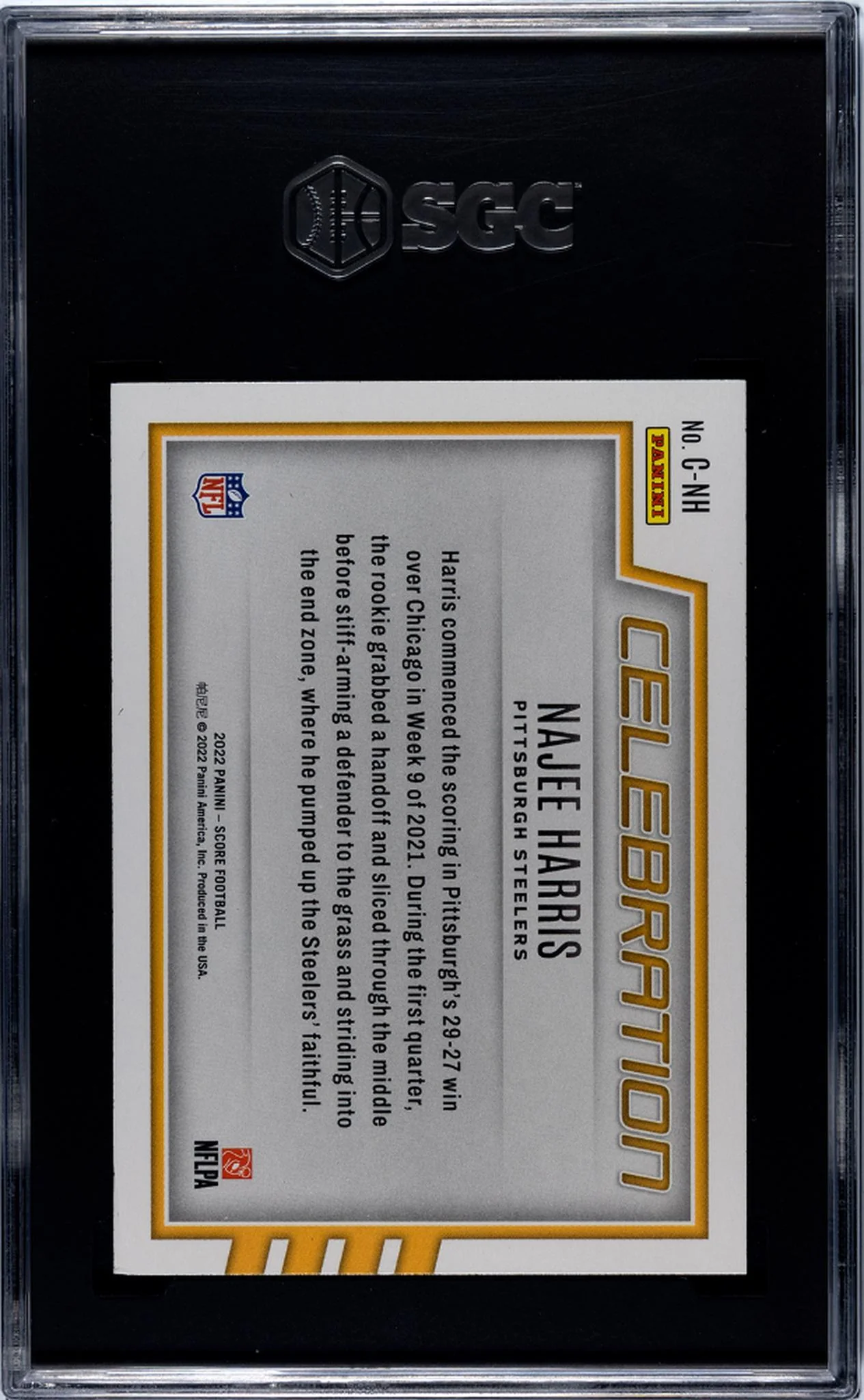2022 Panini Score #C-NH Najee Harris Celebration SGC 9.5 - Image 2