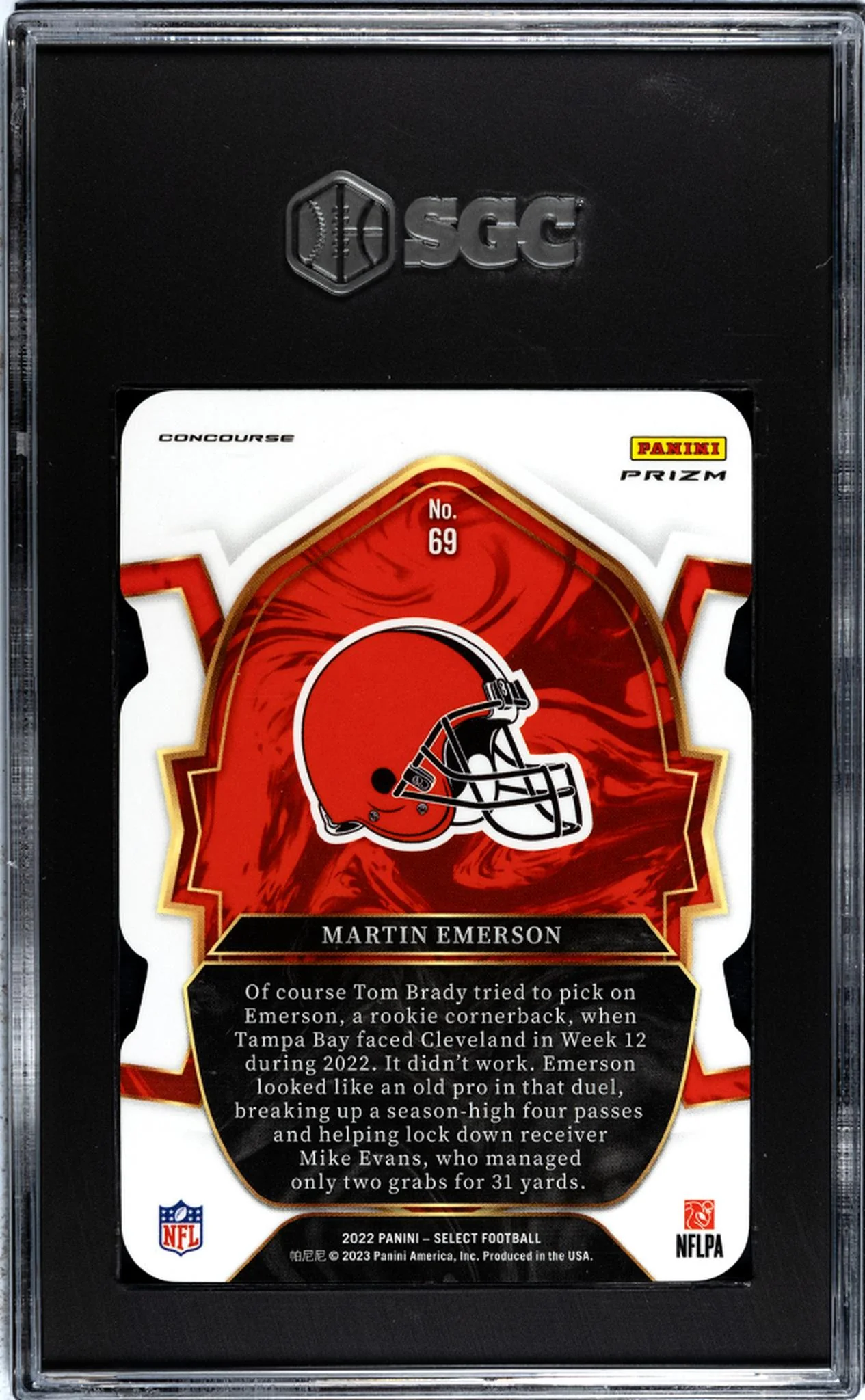2022 Panini Select Green/Yellow Prizm Martin Emerson #69 RC SGC 8 - Image 2