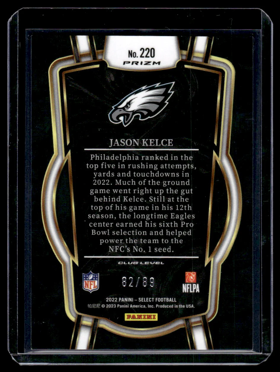 2022 Panini Select Green Power Prizm Jason Kelce #220 Club Level /89 - Image 2