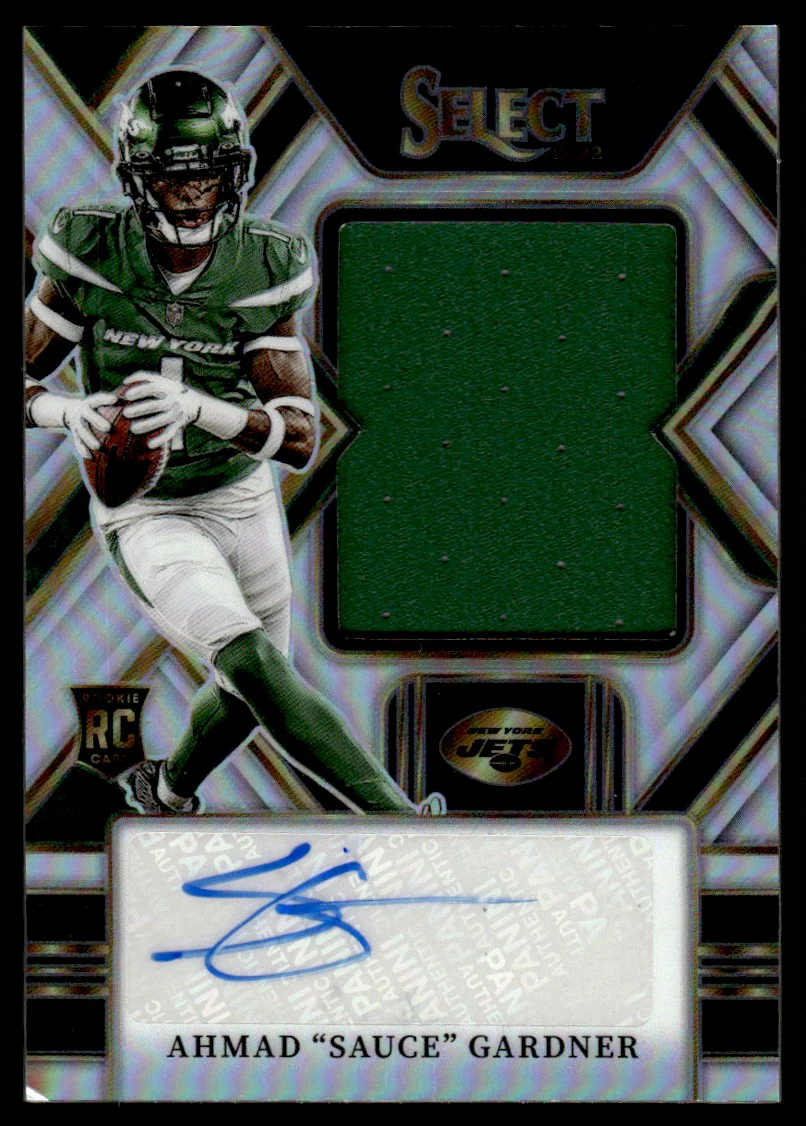 2022 Panini Select JRS-AG Ahmad "Sauce" Gardner Prizm Rookie /99 New York Jets Auto