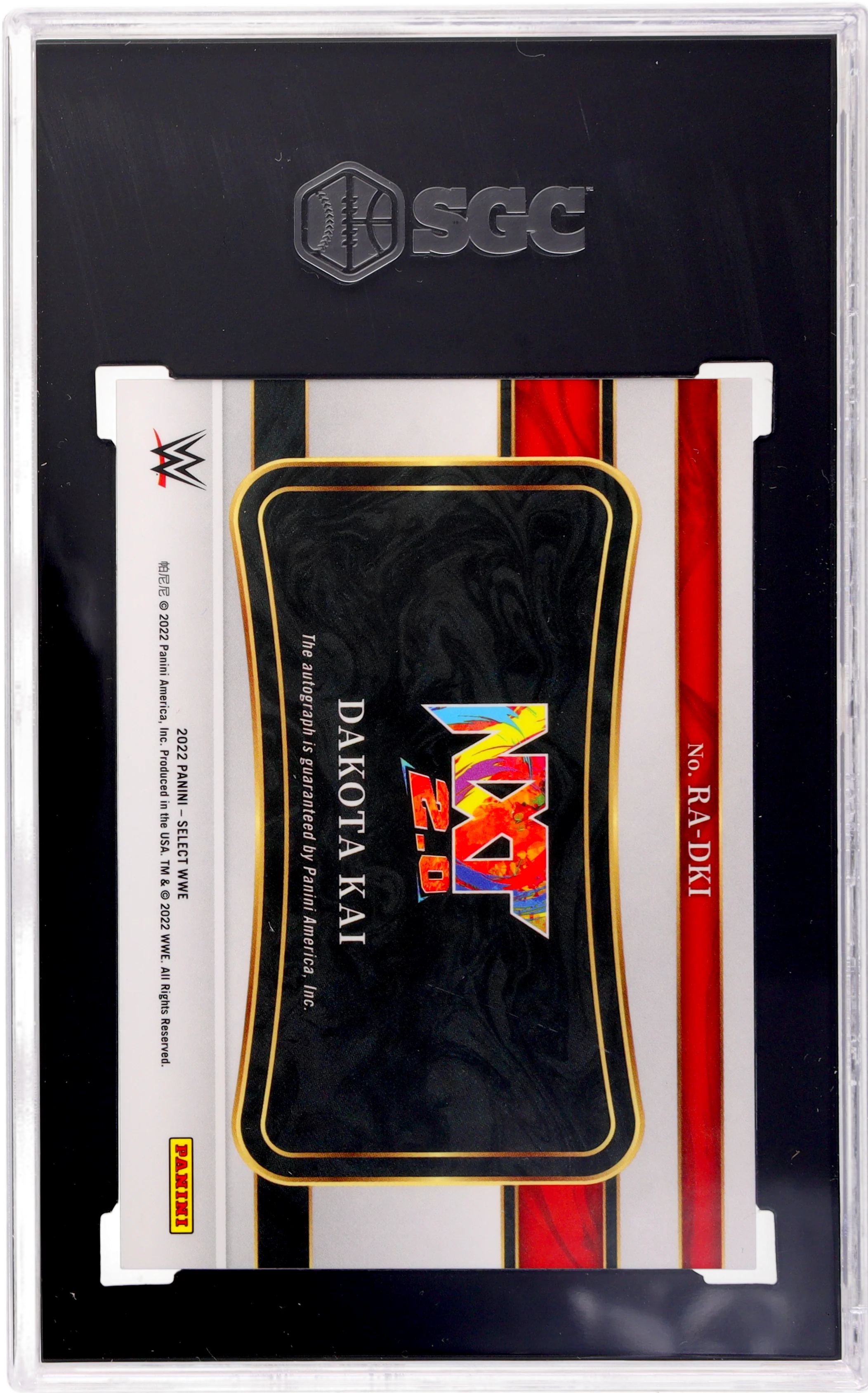2022 Panini Select WWE Ringside Action Dakota Kai #RA-DKI SGC 10 Auto - Image 2