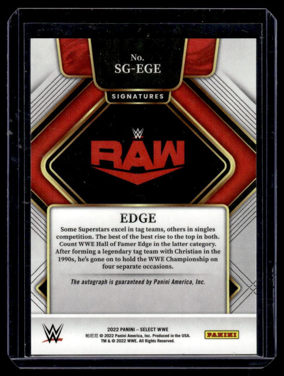 2022 Panini Select WWE Signatures Edge #SG-EGE Auto - Image 2