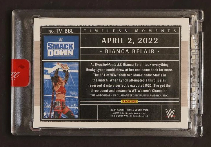 2022 Panini Three Count TV-BBL Bianca Belair Timeless Moments Auto - Image 2