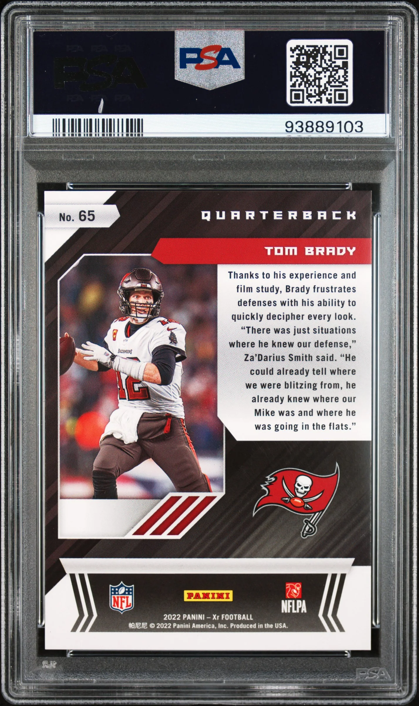 2022 Panini XR Teal Tom Brady #65 /49 PSA 9 - Image 2