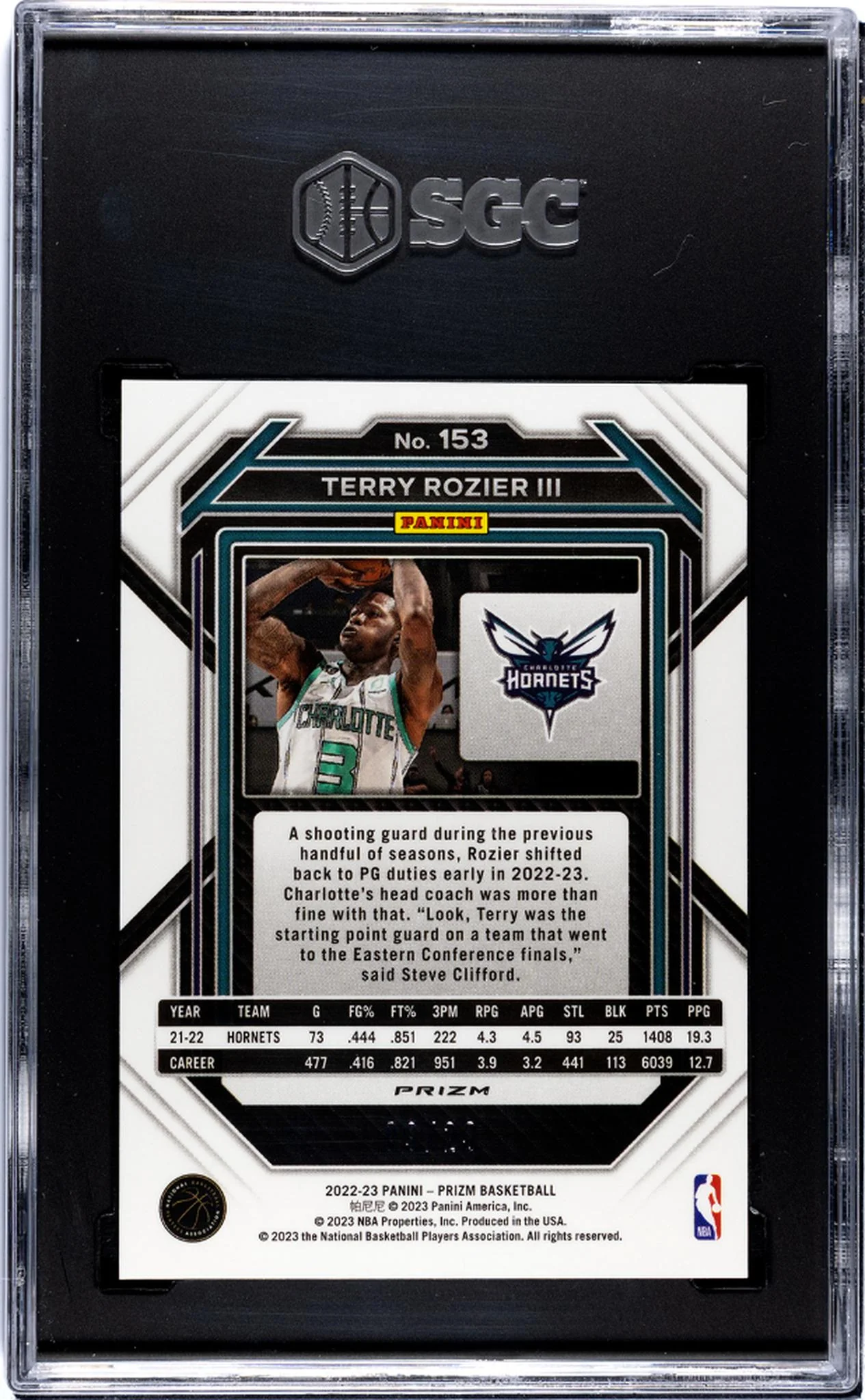 2022 Prizm #153 Terry Rozier III Purple Choice Prizm /20 SGC 10 - Image 2