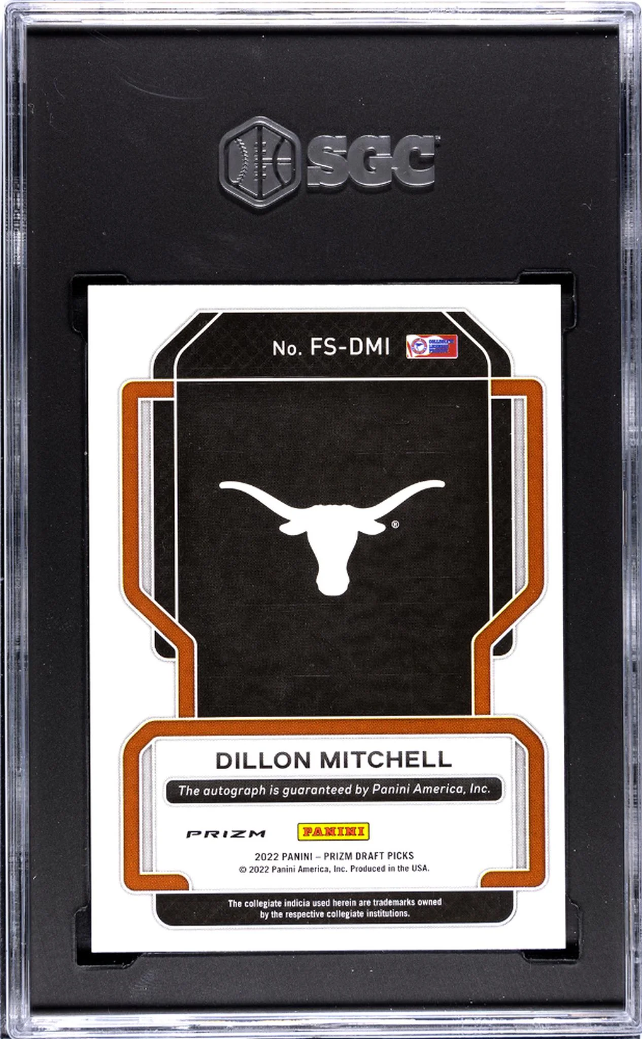 2022 Prizm #FS-DMI Dillon Mitchell Freshman Signatures SGC 9.5 - Image 2