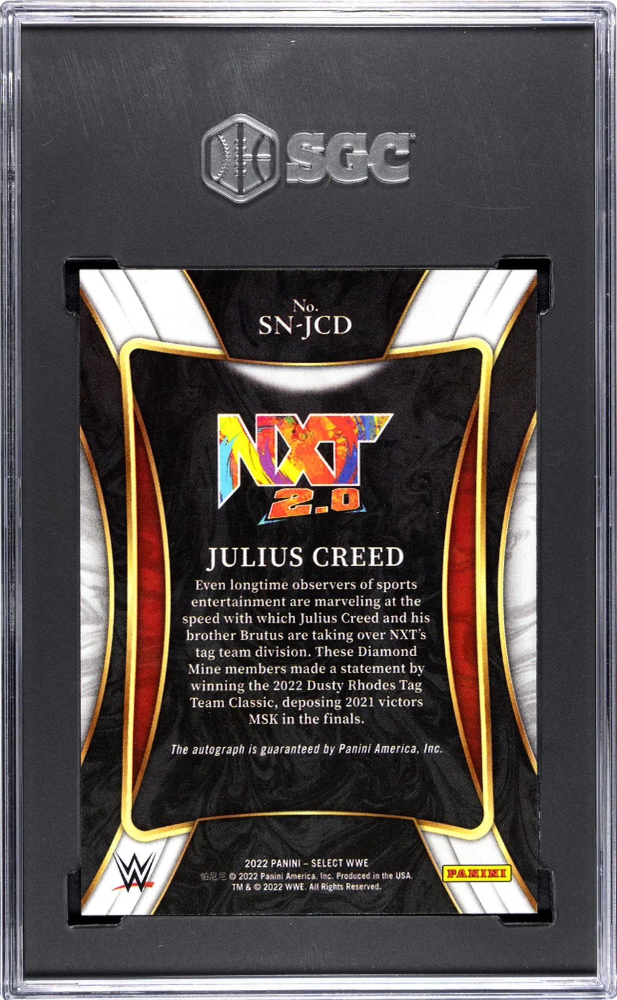 2022 Select #SN-JCD Julius Creed Signature Selections SGC 7 - Image 2