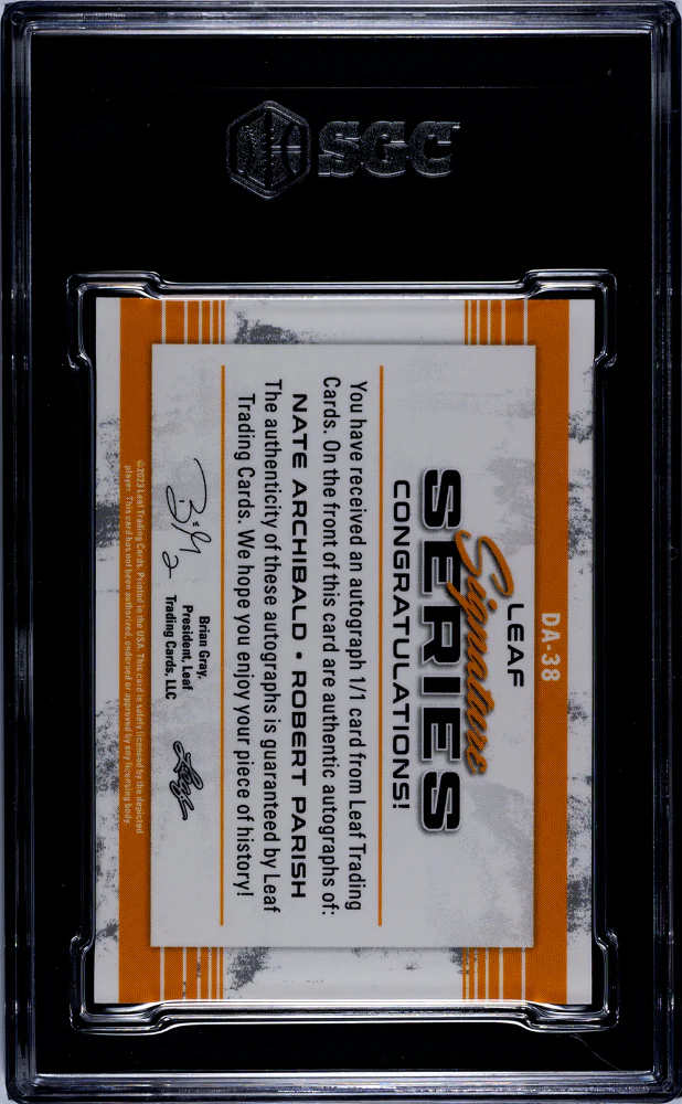 2022 Signature Series #DA-38 Nate Archibald Robert Parish Deep Sea 1/1 SGC 9.5 - Image 2