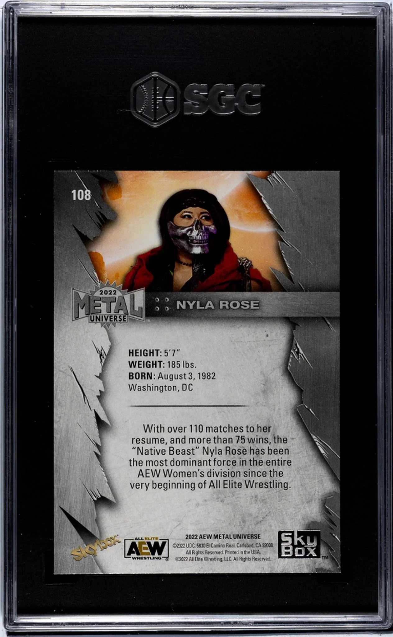 2022 Skybox Metal Universe Aew #108 Nyla Rose Blue Spectrum SGC 9.5 - Image 2