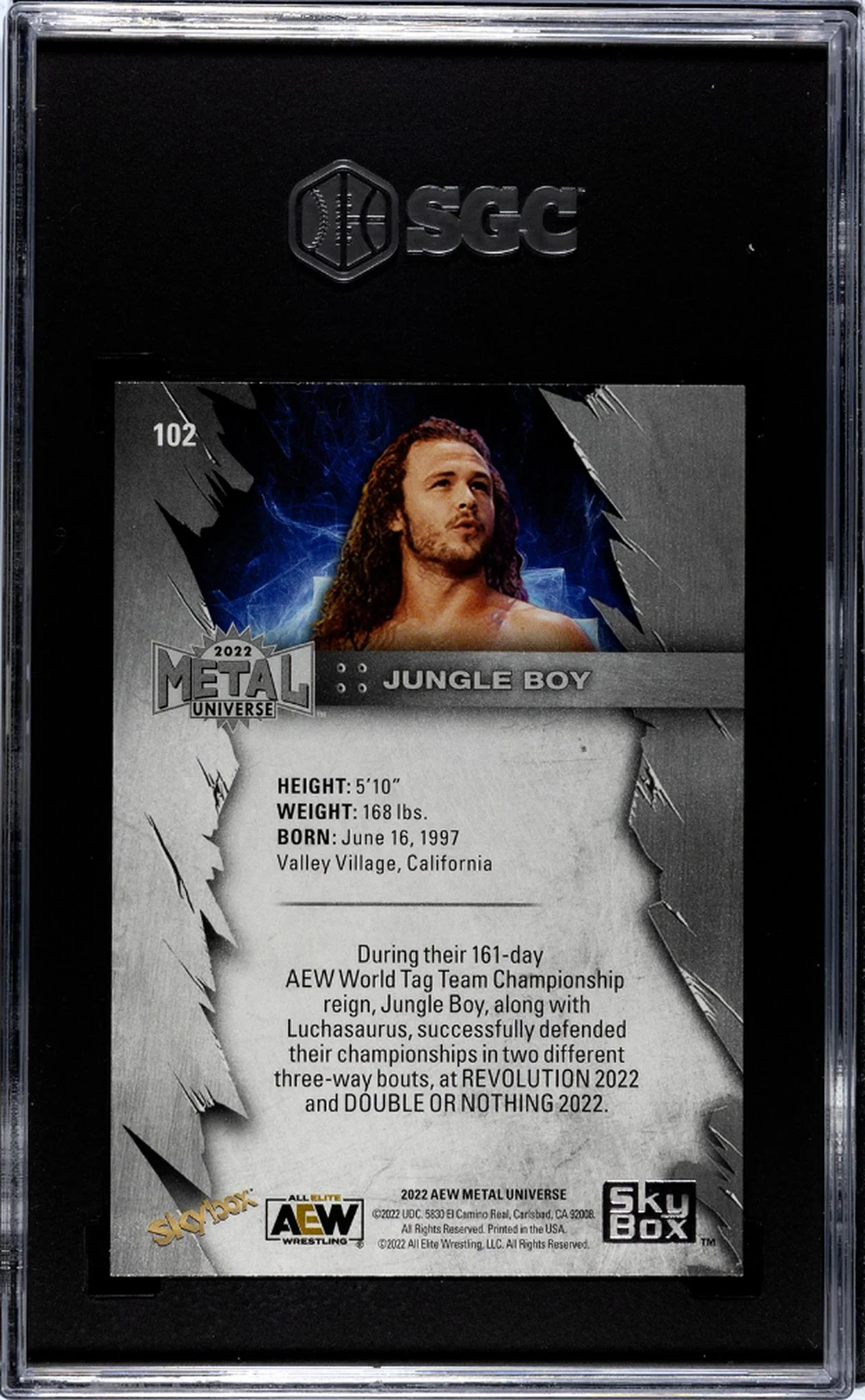 2022 Skybox Metal Universe Blue Spectrum Jungle Boy #102 SGC 10 - Image 2