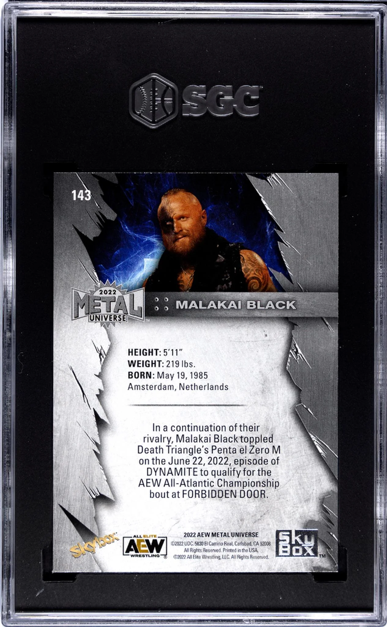 2022 Skybox Metal Universe Blue Spectrum Malakai Black #143 SGC 10 - Image 2