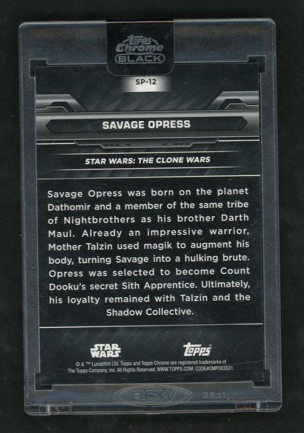 2022 Topps Chrome Black Savage Opress #SP-12 - Image 2