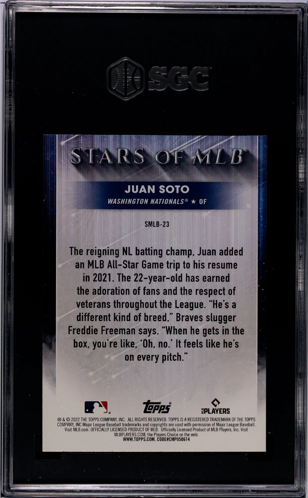 2022 Topps Stars of MLB Juan Soto #SMLB-23 SGC 9 - Image 2