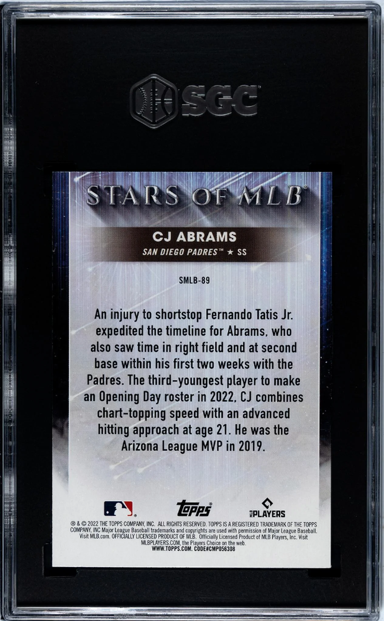 2022 Topps Update #SMLB-89 CJ Abrams Stars of the MLB SGC 9 - Image 2