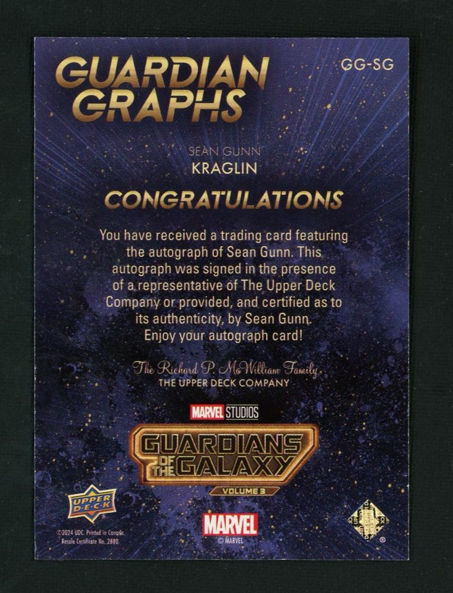 2022 Upper Deck Guardian Graphs GG-SG Sean Gunn Auto - Image 2