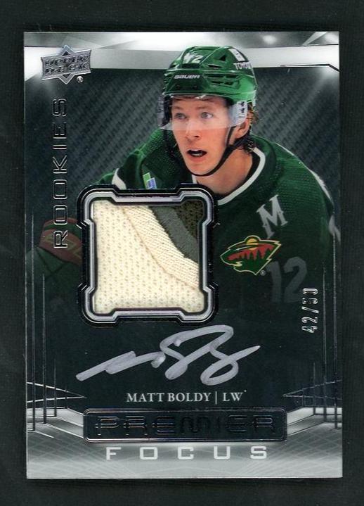 2022 Upper Deck Premier PFPF-BO Matt Boldy Premiere Focus Rookies Rookie /299 VG Minnesota Wild Auto