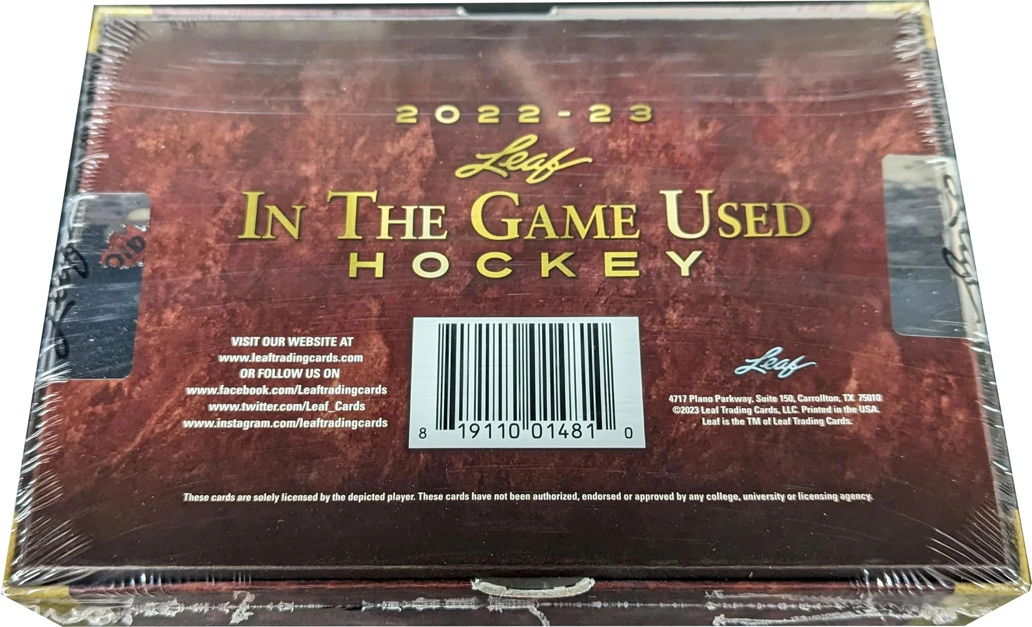 2022-23 Leaf In The Game Used Hockey Hobby Box - Image 3