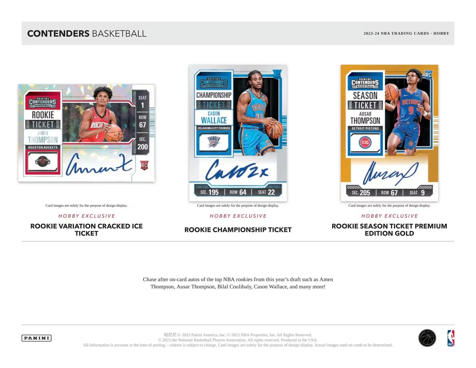 2023-24 Panini Contenders Basketball Hobby Box - Image 5