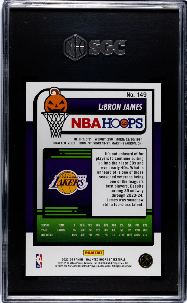 2023-24 Panini Haunted Hoops #149 Lebron James Orange SGC 10 - Image 2