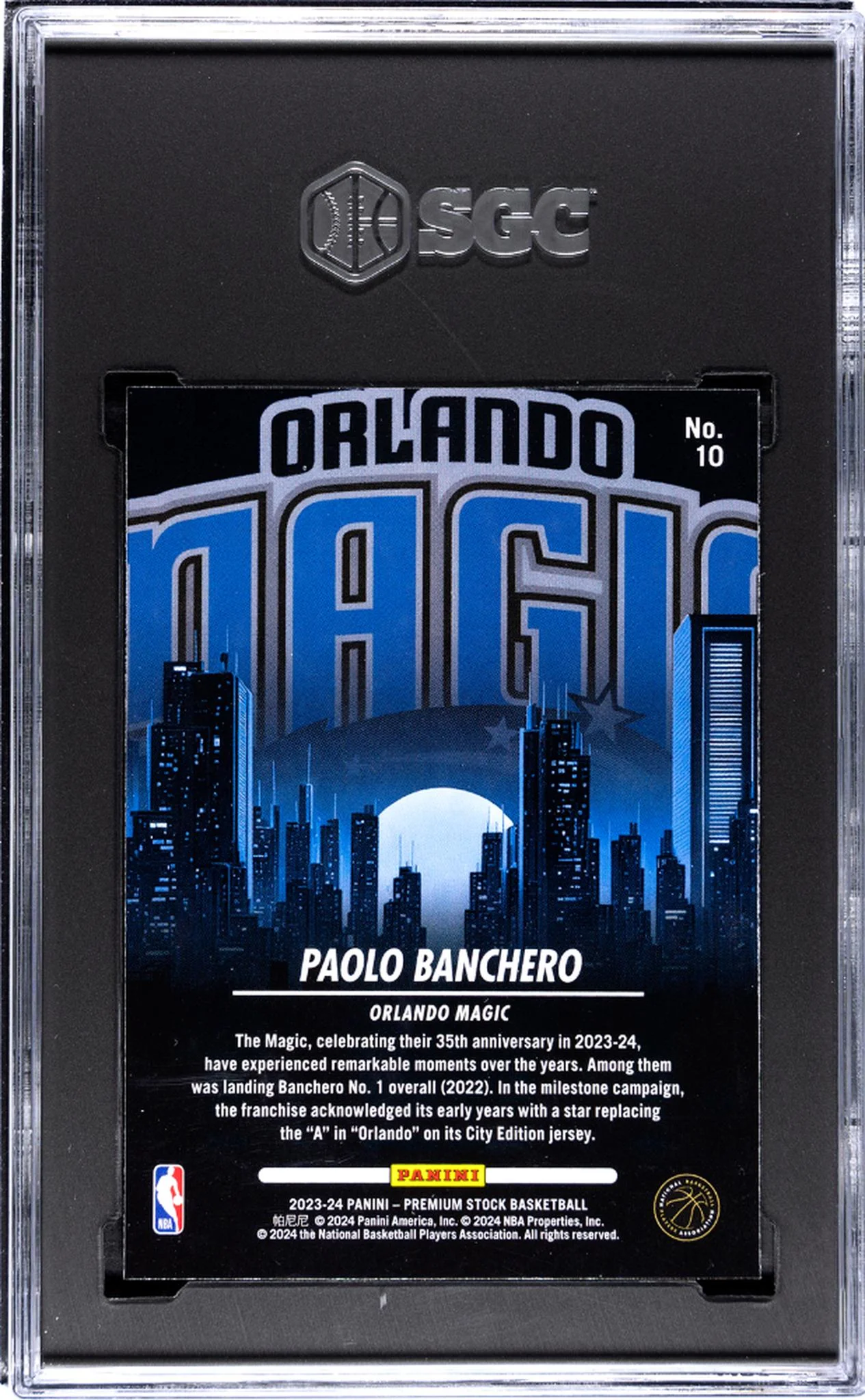 2023-24 Panini Hoops City Edition Paolo Banchero #10 SGC 10 - Image 2