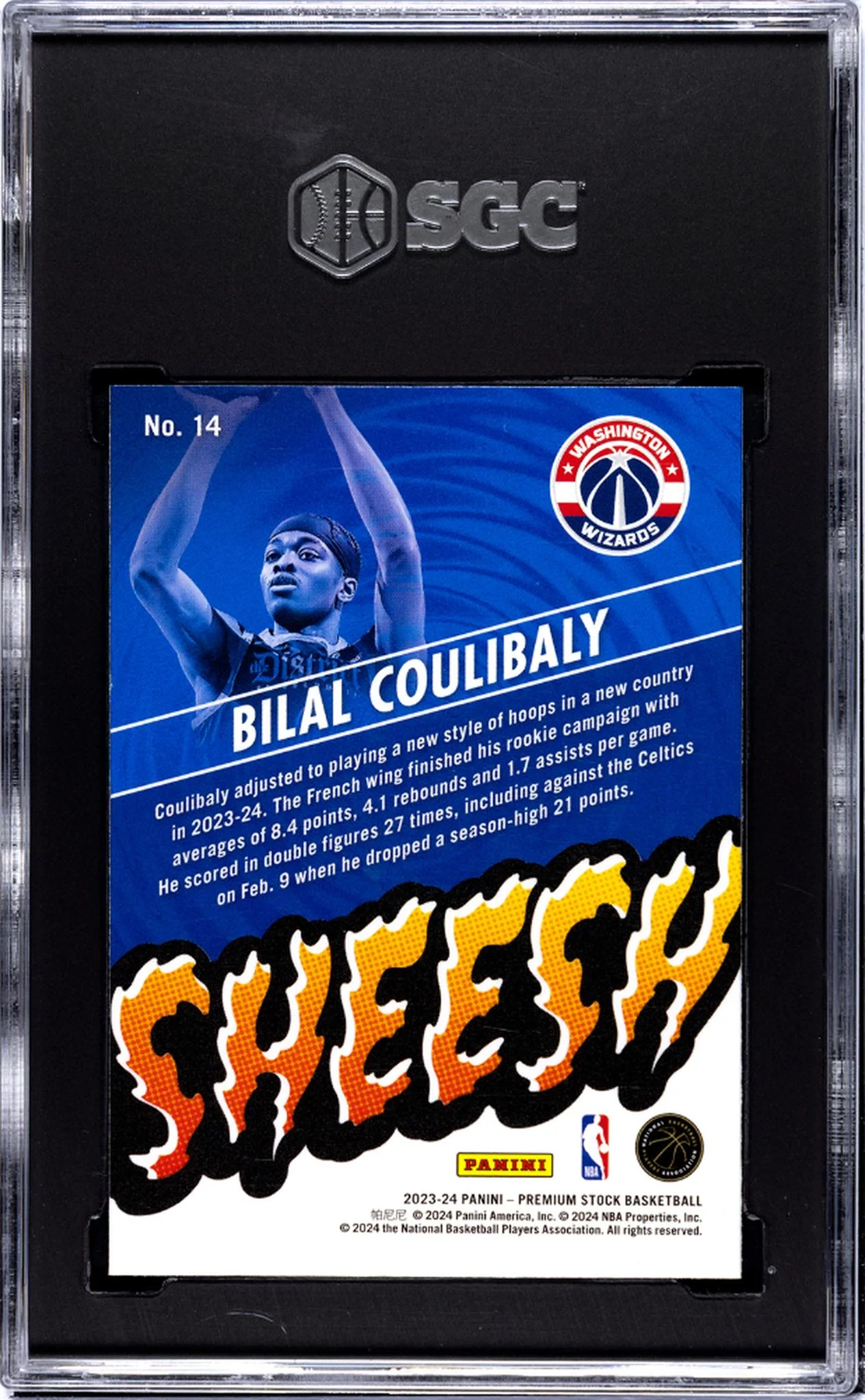 2023-24 Panini Hoops Premium Stock Sheesh Bilal Coulibaly #14 RC SGC 9 - Image 2