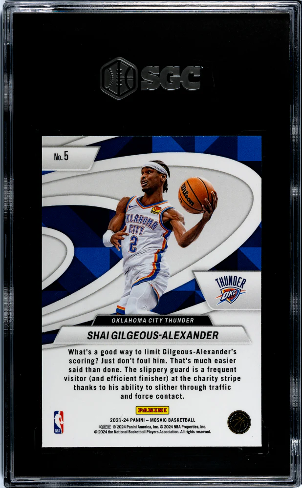 2023-24 Panini Mosaic #5 Shai Gilgeous-Alexander Give And Go SGC 9.5 - Image 2