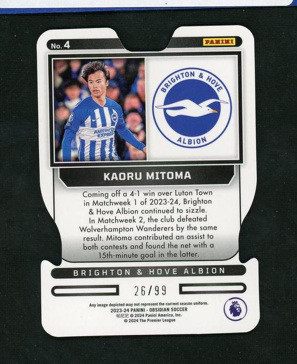 2023-24 Panini Obsidian Supernova Kaoru Mitoma #4 Die-Cut /99 - Image 2