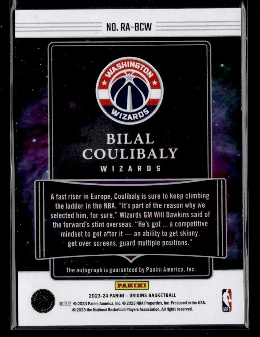 2023-24 Panini Origins Rookie Autographs Bilal Coulibaly #RA-BCW RC Auto - Image 2