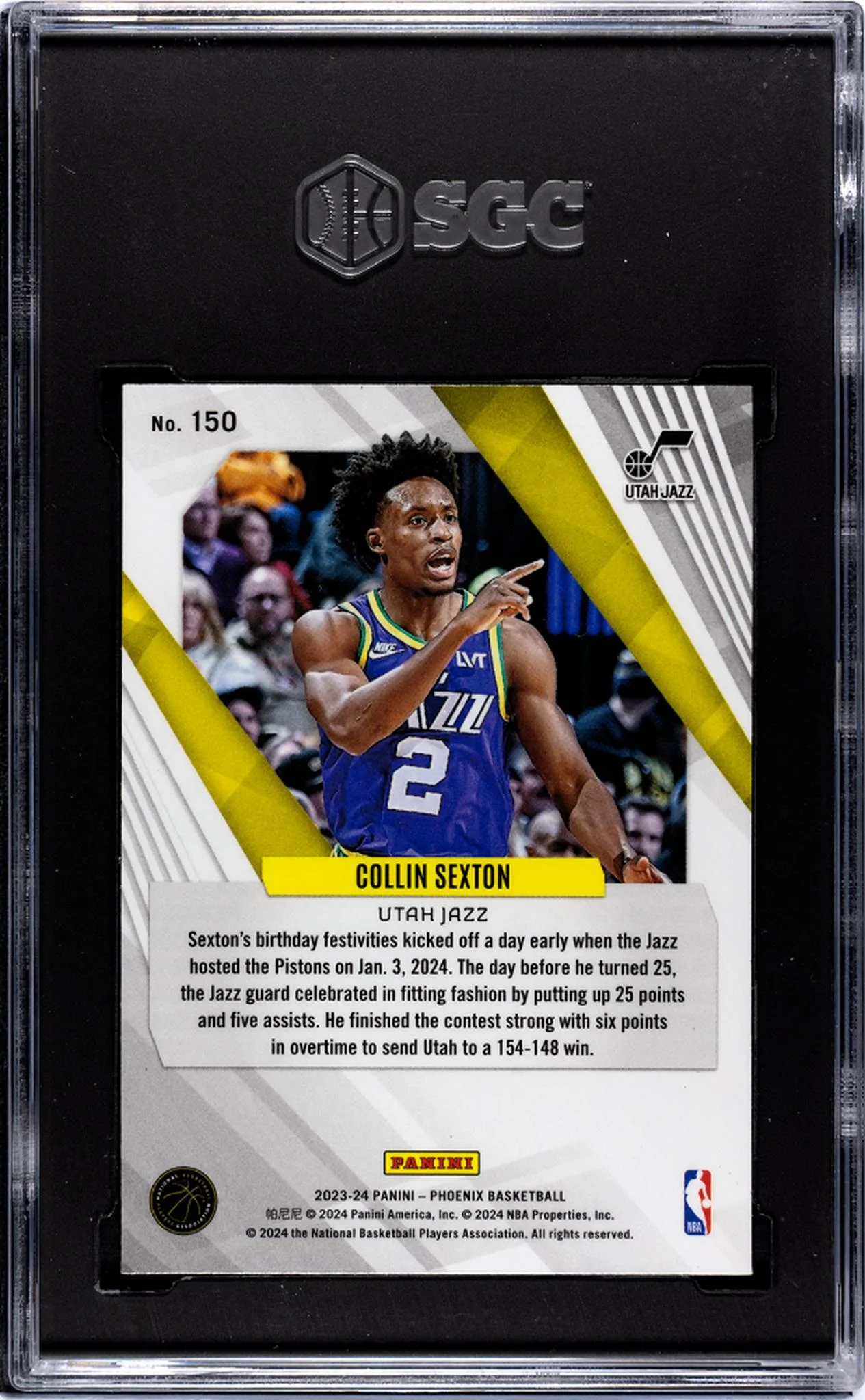 2023-24 Panini Phoenix Heiroglyphs Collin Sexton #150 SGC 10 - Image 2