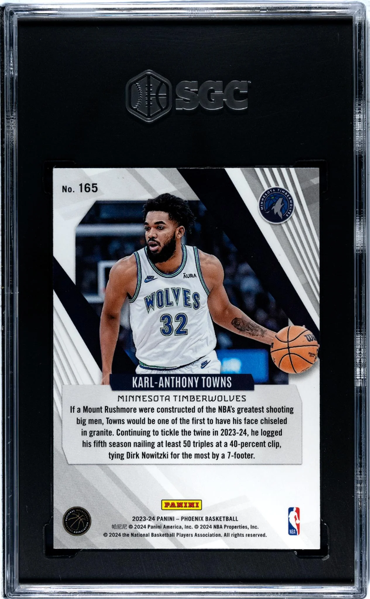 2023-24 Panini Phoenix #165 Karl-Anthony Towns SGC 10 - Image 2