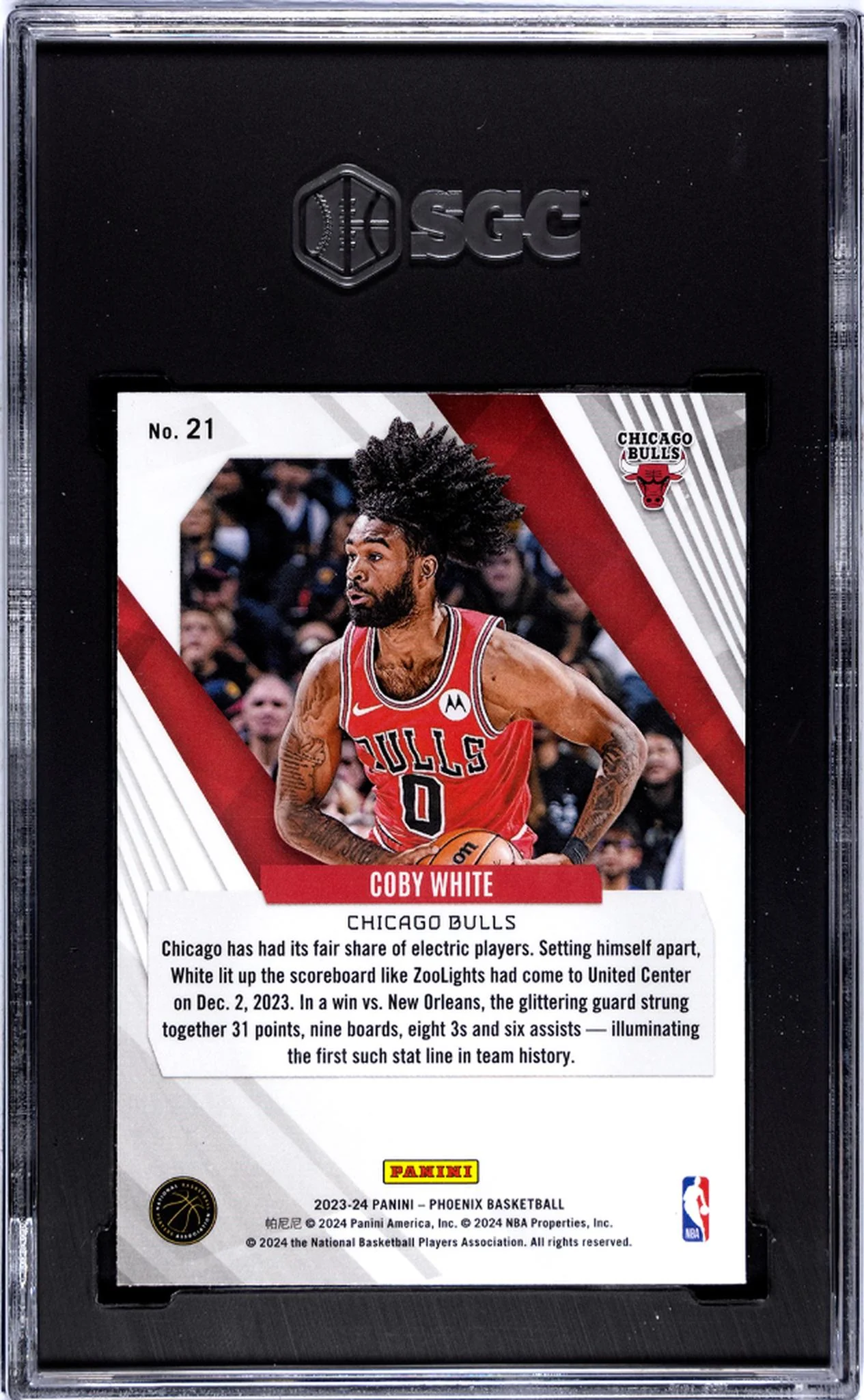 2023-24 Panini Phoenix Blue Ice Coby White #21 SGC 10 - Image 2