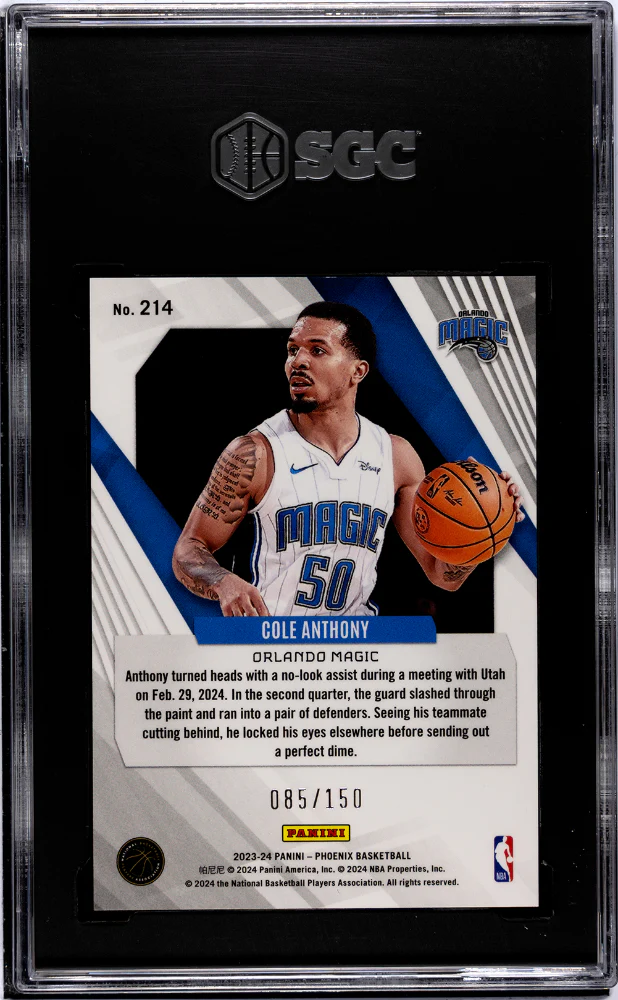 2023-24 Panini Phoenix White Lazer Cole Anthony #214 /150 SGC 9.5 - Image 2