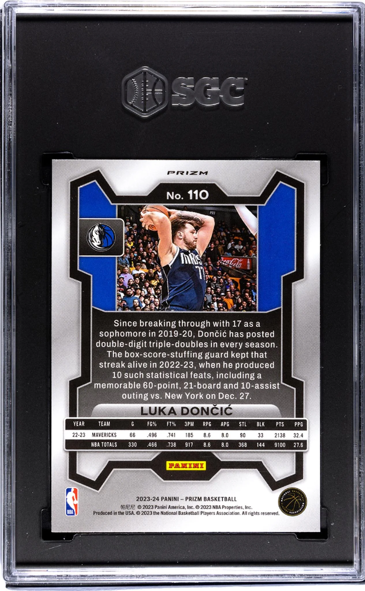 2023-24 Panini Prizm #110 Luka Doncic Ice Prizm SGC 9.5 - Image 2