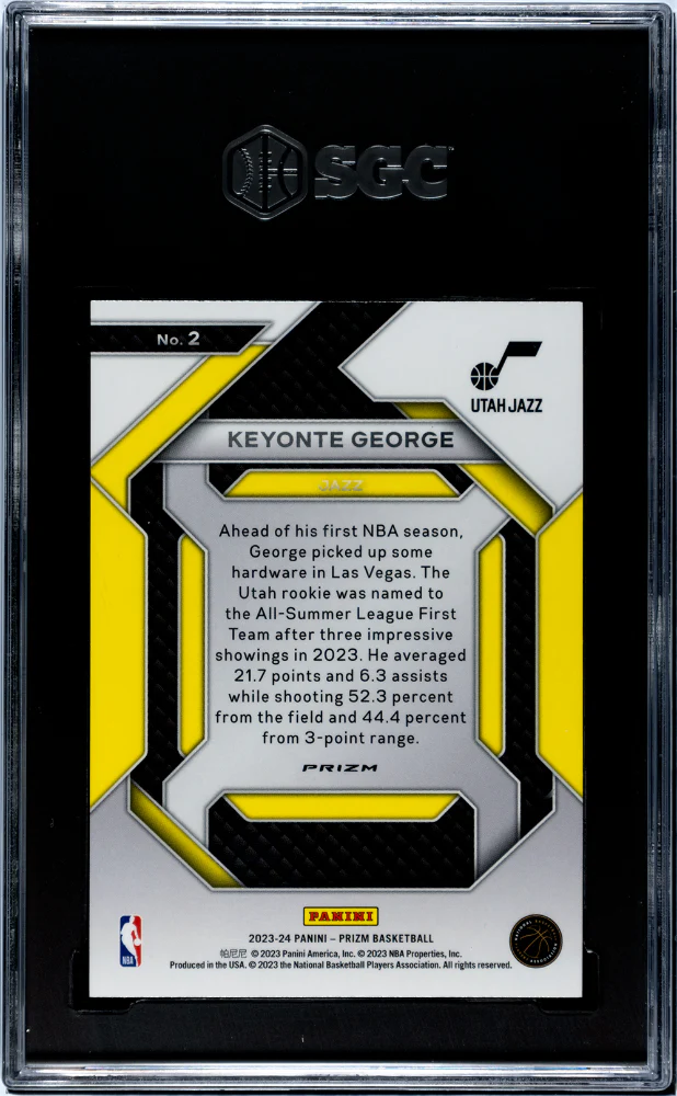 2023-24 Panini Prizm Emergent Silver Keyonte George #2 SGC 8.5 - Image 2