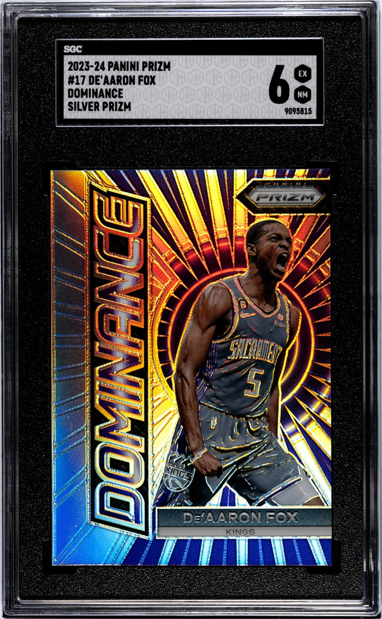 2023-24 Panini Prizm Dominance Silver De'Aaron Fox #17 SGC 6