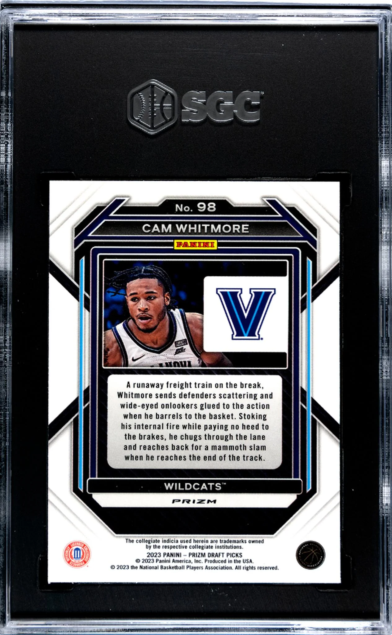 2023 Panini Prizm Hyper Cam Whitmore #98 RC SGC 9 - Image 2