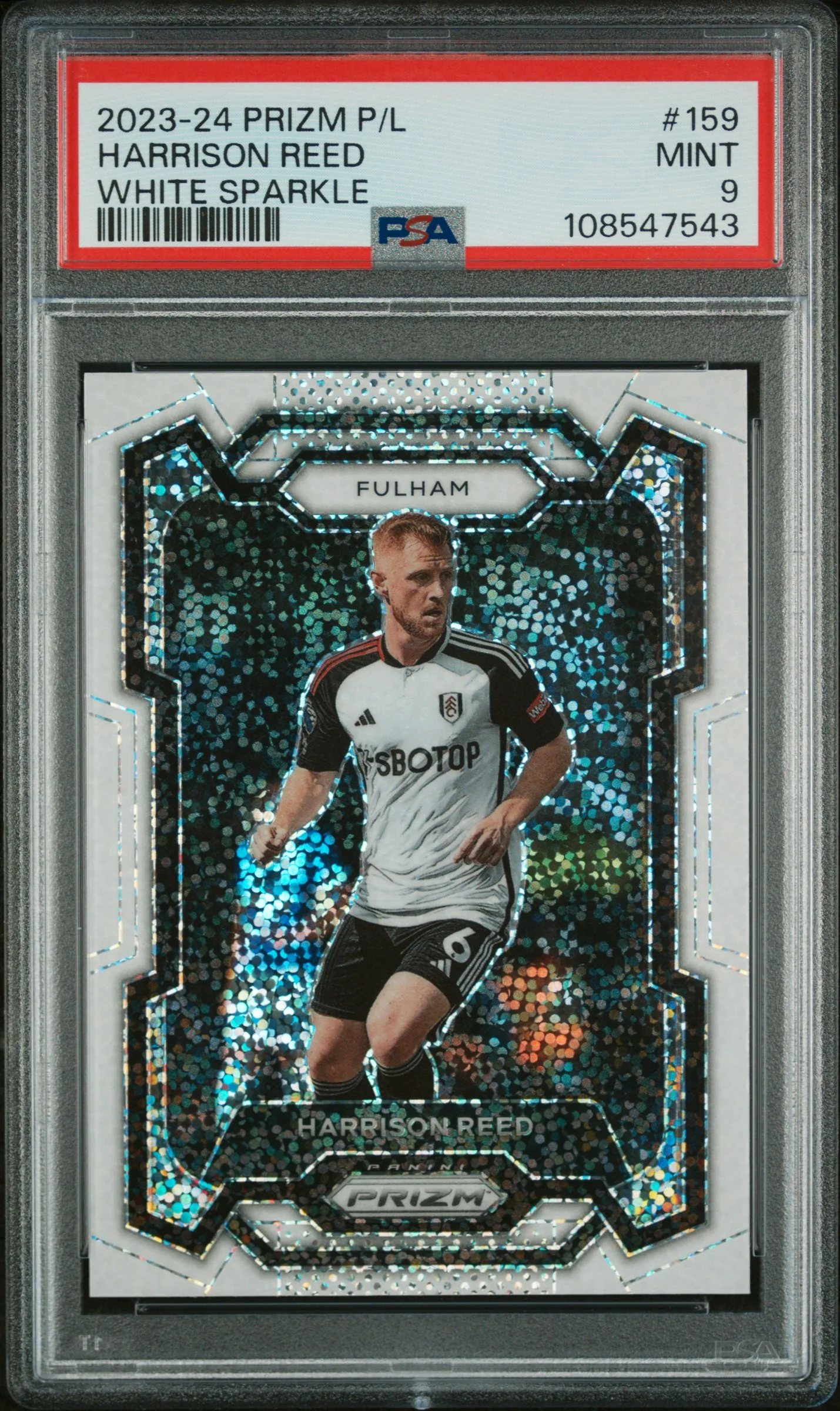 2023-24 Panini Prizm Premier League White Sparkle Harrison Reed #159 PSA 9 - Image 2