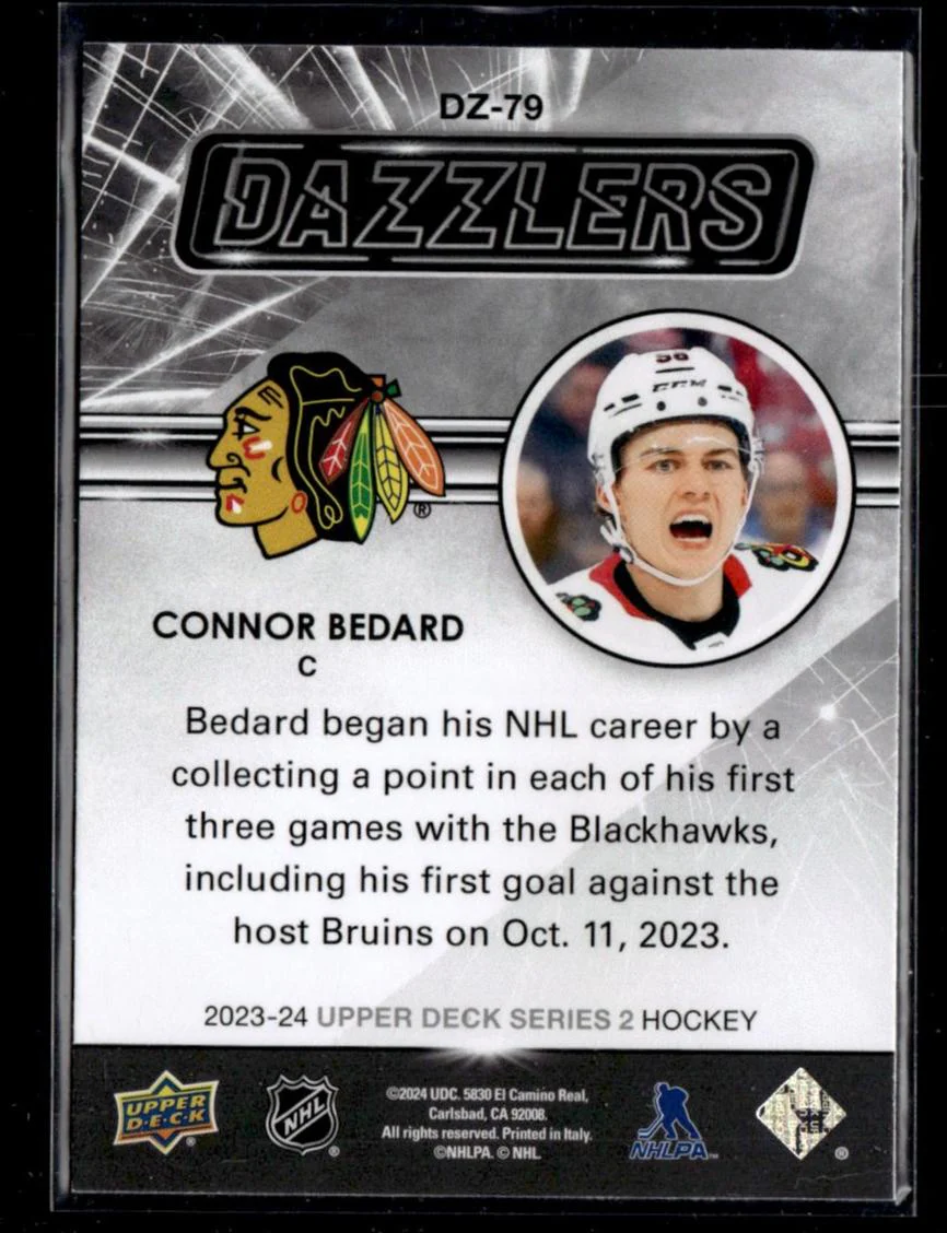 2023-24 Upper Deck Series 2 Dazzlers Pink Connor Bedard #DZ-79 - Image 2