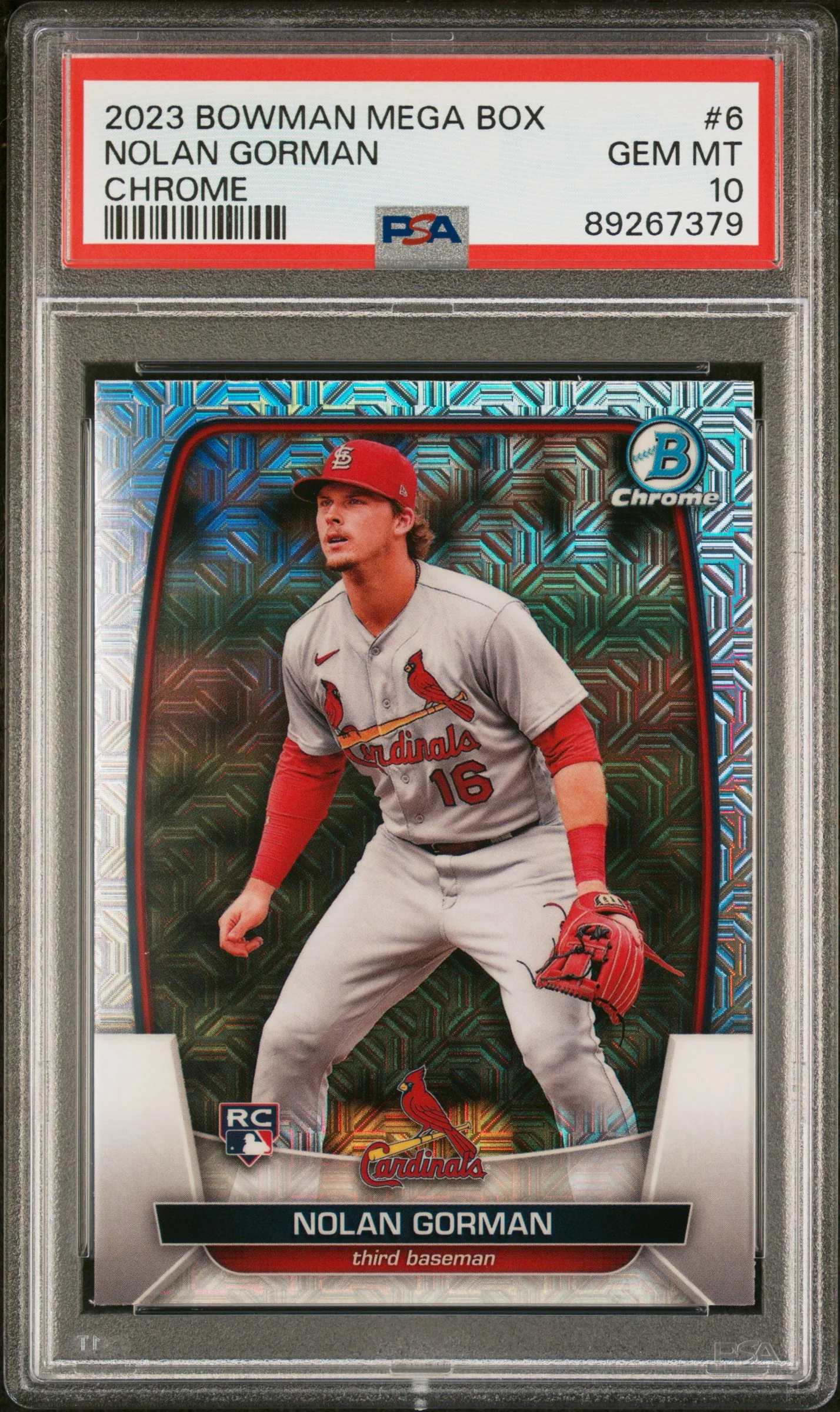 2023 Bowman Chrome Nolan Gorman #6 RC PSA 10