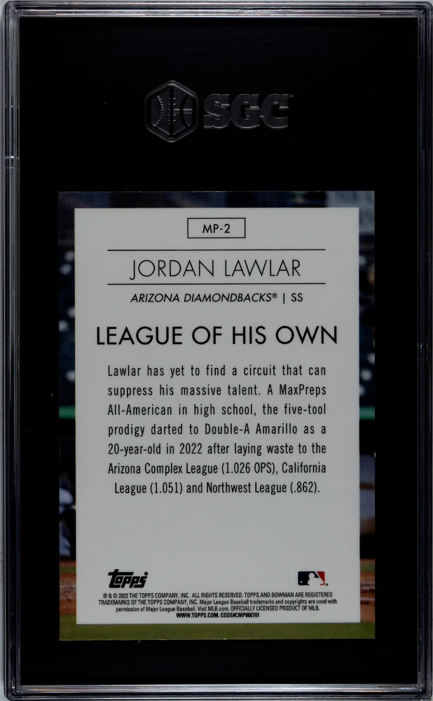 2023 Bowman #MP-2 Jordan Lawlar Modern Prospect SGC 9.5 - Image 2