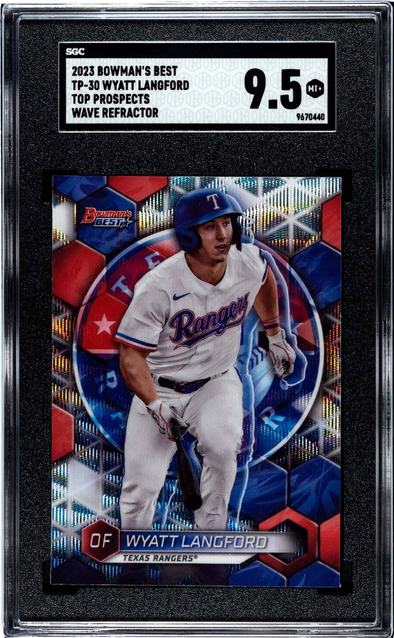 2023 Bowman's Best #TP-30 Wyatt Langford Top Prospects SGC 9.5