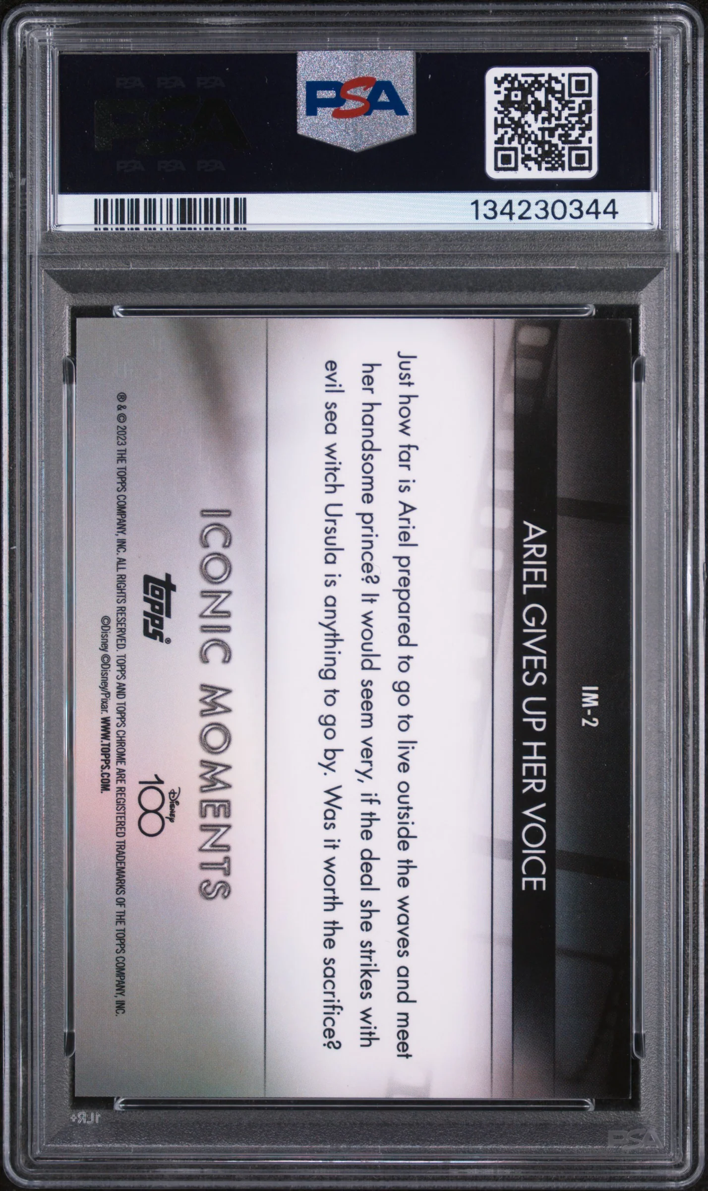 2023 Chrome Disney 100 (2023 Topps) English Iconic Moments Ariel Gives Up Her Voice #IM-2 PSA 10 134230344 - Image 2