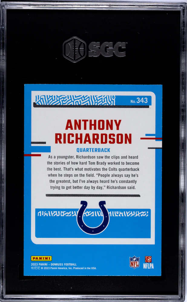 2023 Donruss Anthony Richardson #343 RC SGC 8.5 - Image 2