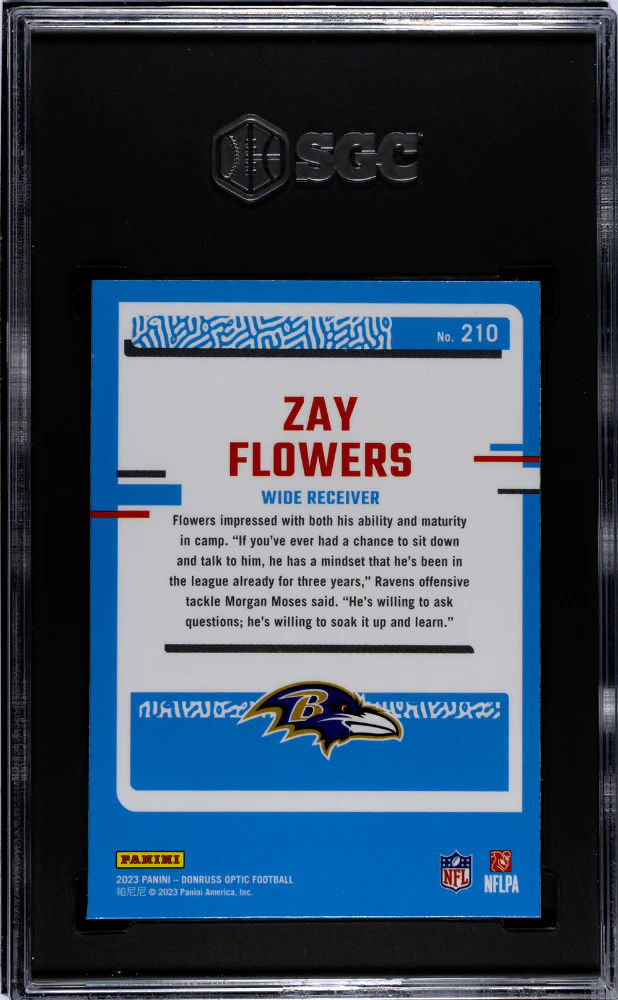 2023 Donruss Optic Zay Flowers #210 RC SGC 9 - Image 2