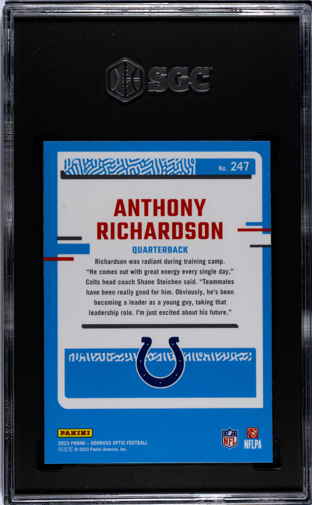 2023 Donruss Optic Anthony Richardson #247 RC SGC 8.5 - Image 2