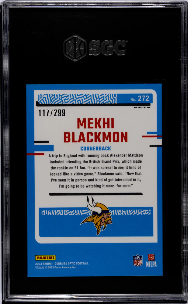 2023 Donruss Optic #272 Mekhi Blackmon Aqua Prizm /299 SGC 9.5 - Image 2