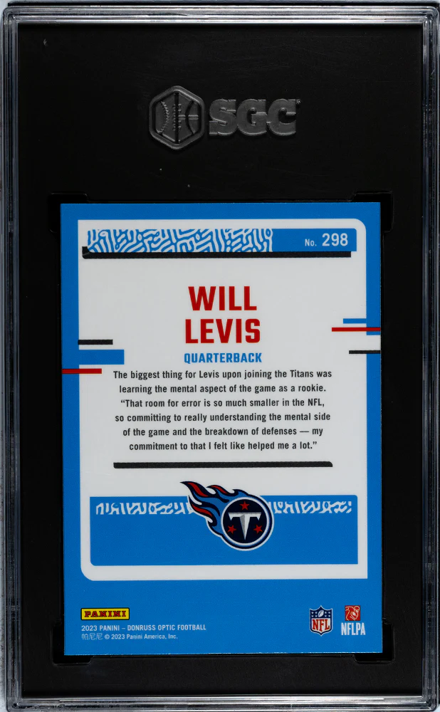 2023 Donruss Optic Will Levis #298 RC SGC 9.5 - Image 2